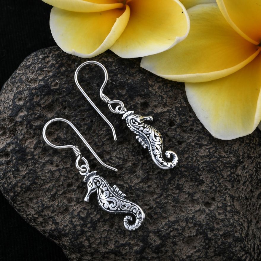 Linear Seahorse Earrings
