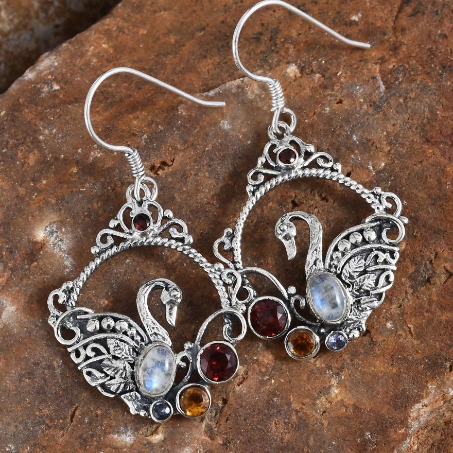 Colorful Swan Earrings