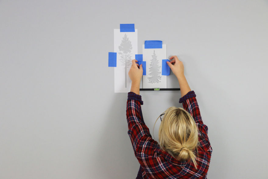 How To Stencil A Misty Mountain Wall Mural