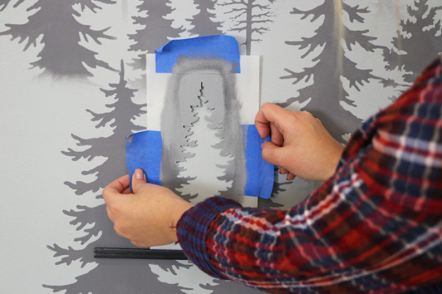 How To Stencil A Misty Mountain Wall Mural