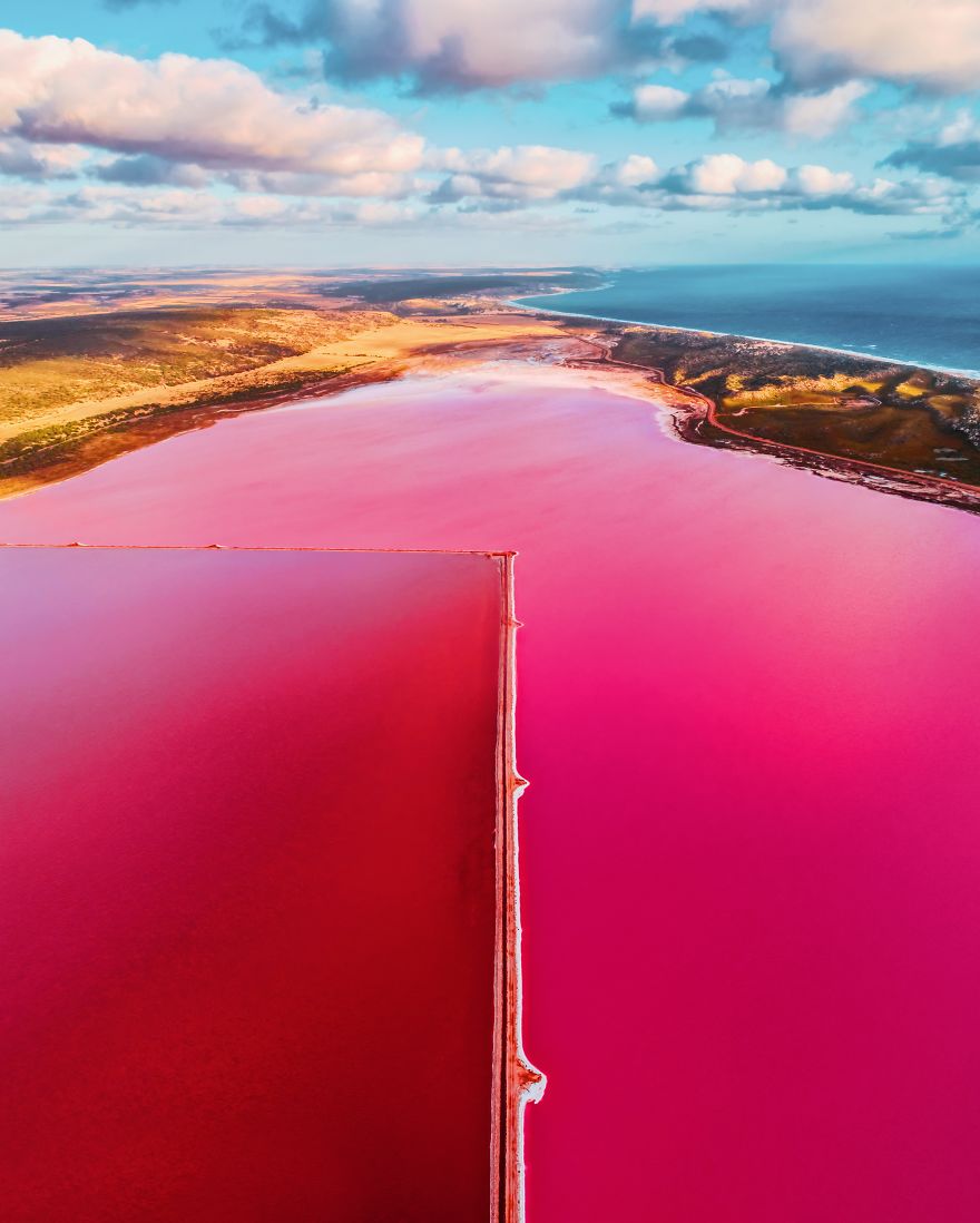 Magic Pink Lagoon In Western Australia