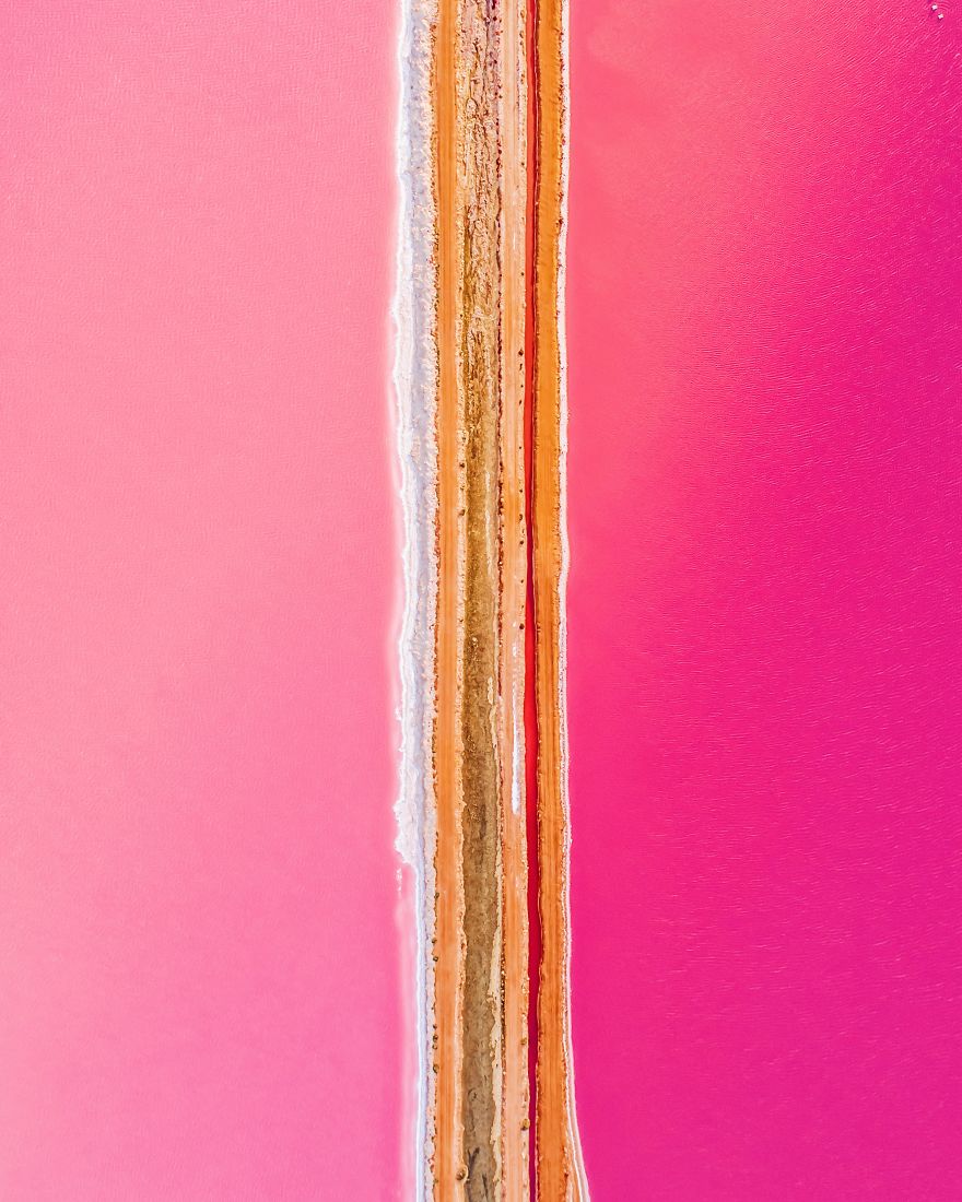 Magic Pink Lagoon In Western Australia