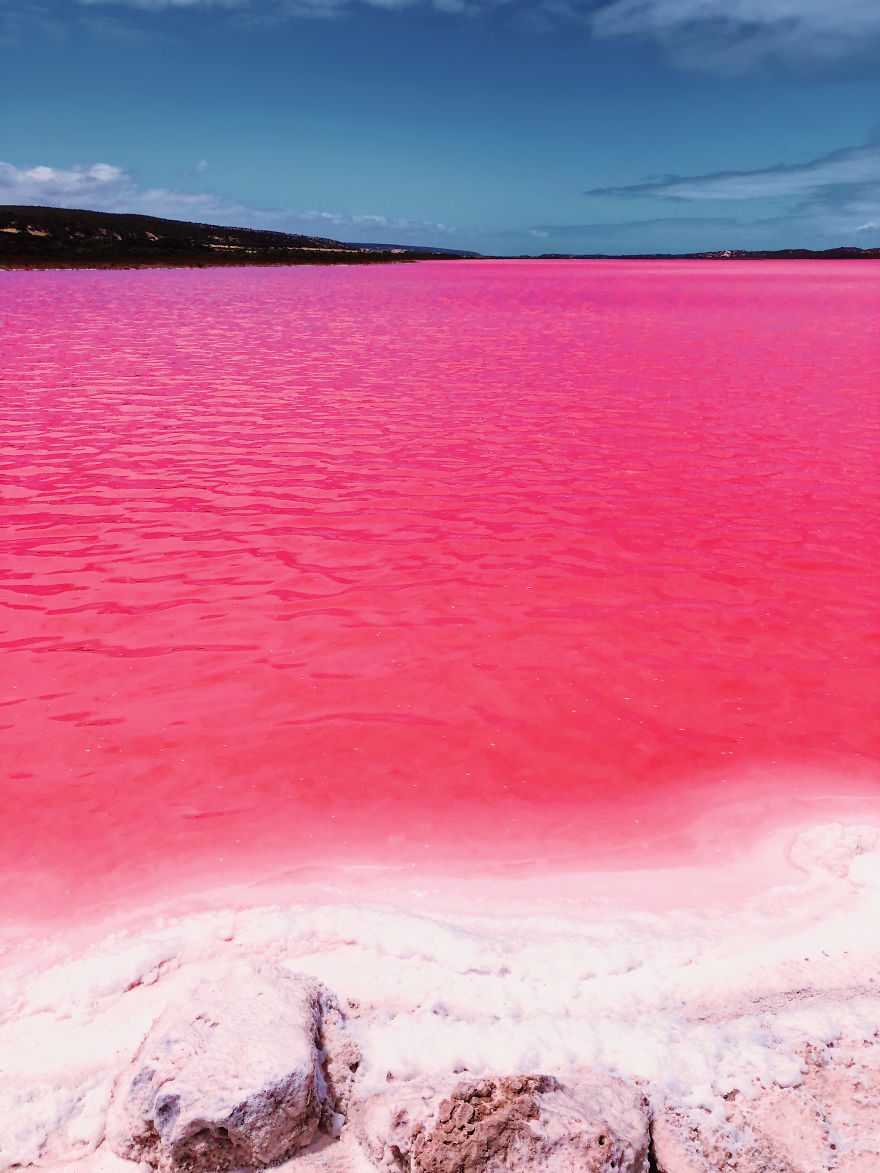 Magic Pink Lagoon In Western Australia