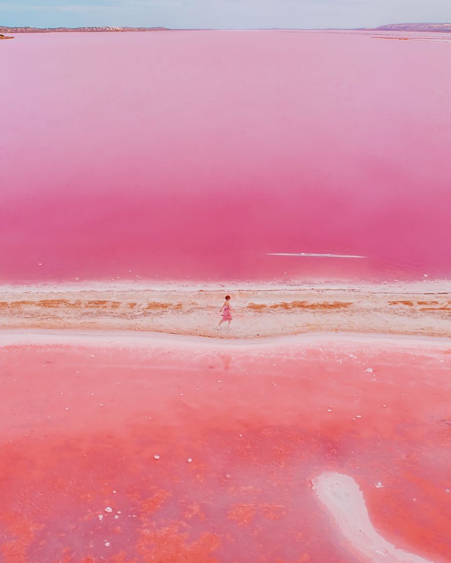 Magic Pink Lagoon In Western Australia