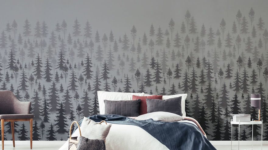 How To Stencil A Misty Mountain Wall Mural