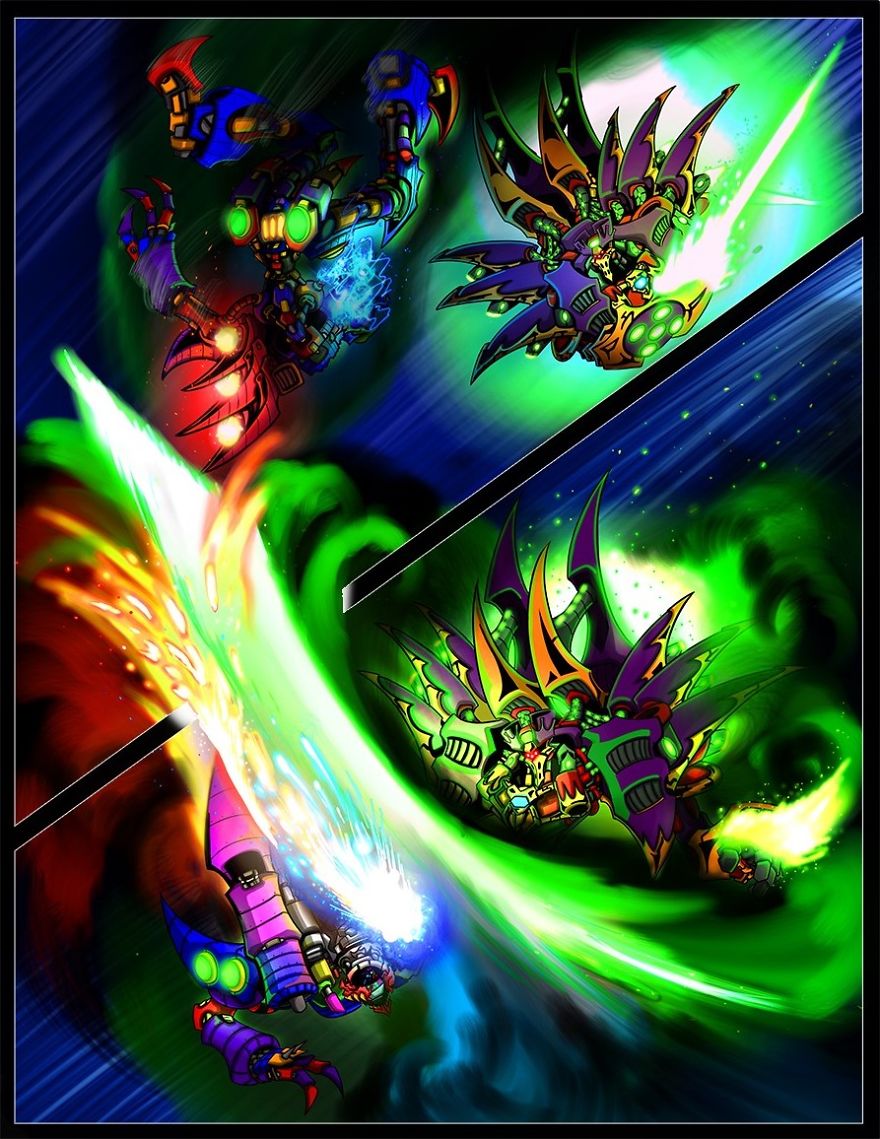 I Always Loved Cartoons, Giant Robots And Grand, Epic Adventure Stories, So Here's The Start Of My Attempt At Smashing Them All Together In A Bit Of Colorful Chaos