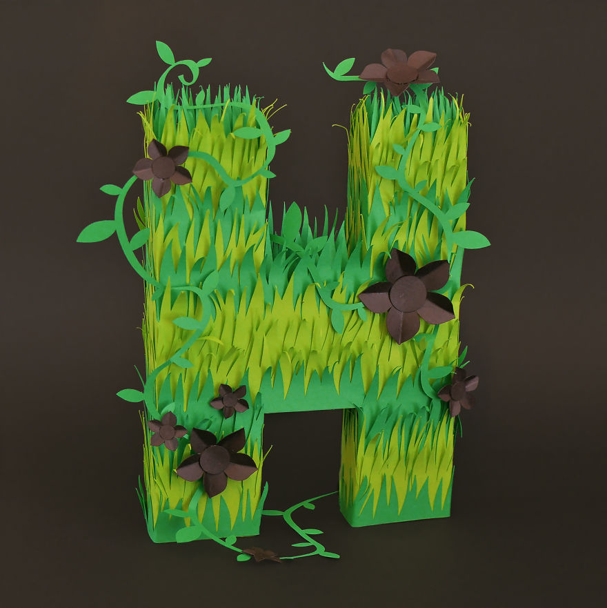 26 Artists Were Challenged To Create The Whole Alphabet, One Unique Paper Letter Each