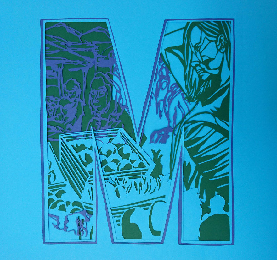 26 Artists Were Challenged To Create The Whole Alphabet, One Unique Paper Letter Each