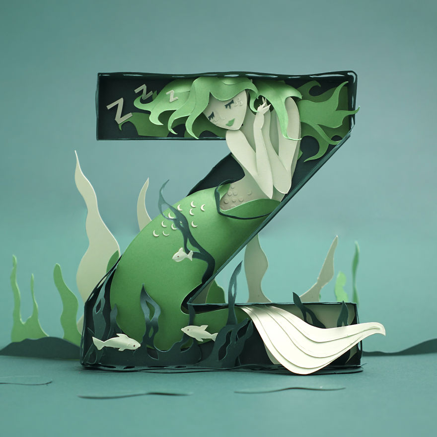 26 Artists Were Challenged To Create The Whole Alphabet, One Unique Paper Letter Each