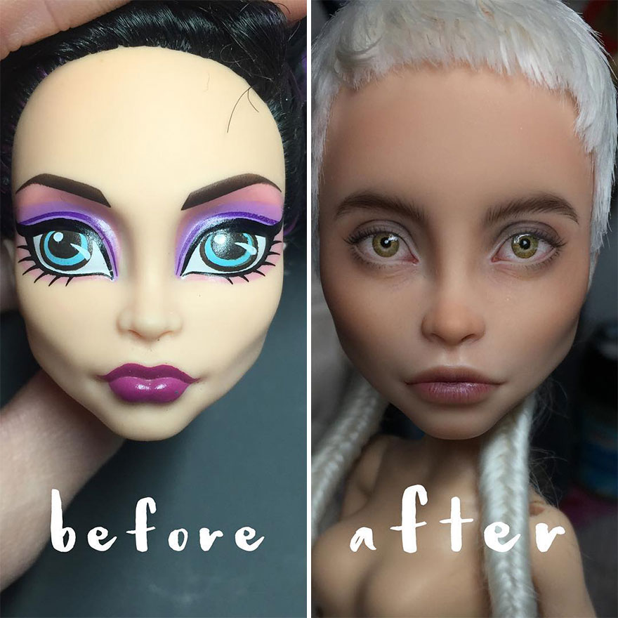 Ukrainian Artist Continues To Remove The Makeup Of Dolls And Re-Creates Them With An Incredibly Real Look