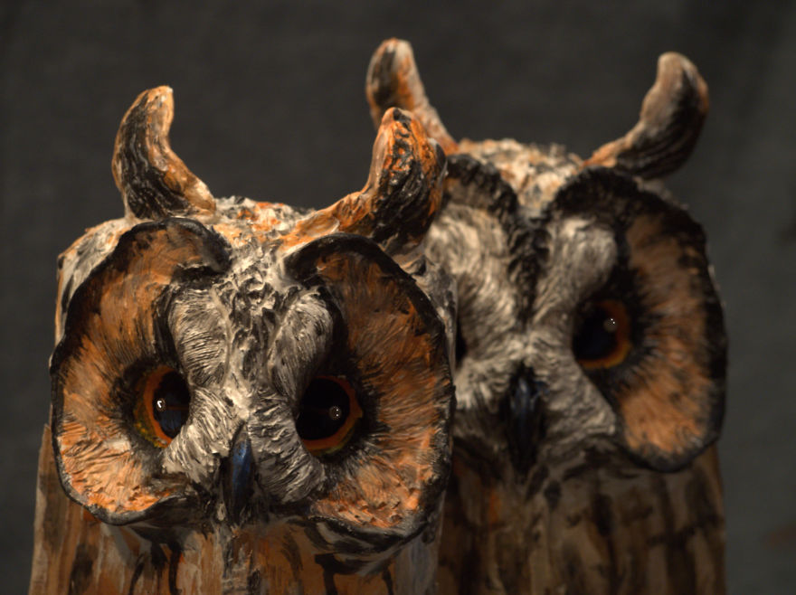 I Use Wood And Clay To Create Realistic Owl Sculptures I Use Wood And Clay To Create Realistic Owl Sculptures