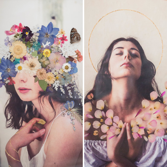 I Created Pressed Flower Portraits For Mental Health Awareness