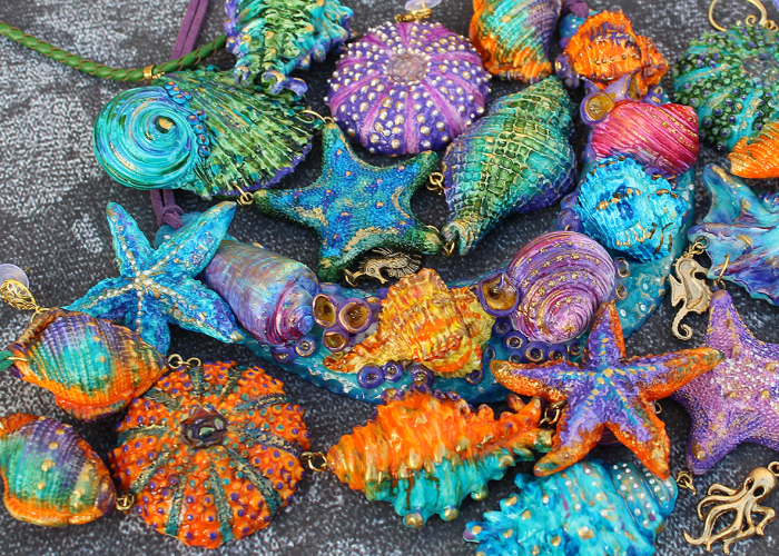 Colorful Seashells From Polymer Clay