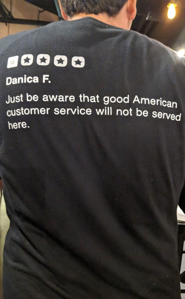 This Restaurant Wears 1 Star Yelp Reviews Behind Their T-Shirts