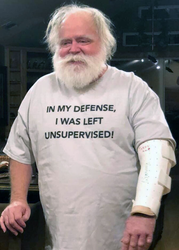 He Fell Off A Ladder; His Daughter Bought Him A Shirt