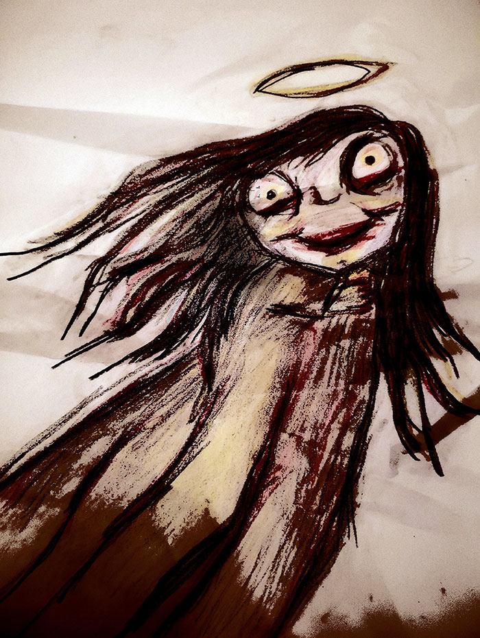 A Girl From Some Of My Sleep Paralysis Episodes. I Am Not An Artist By Any Means But She Is Kind Of Creepy