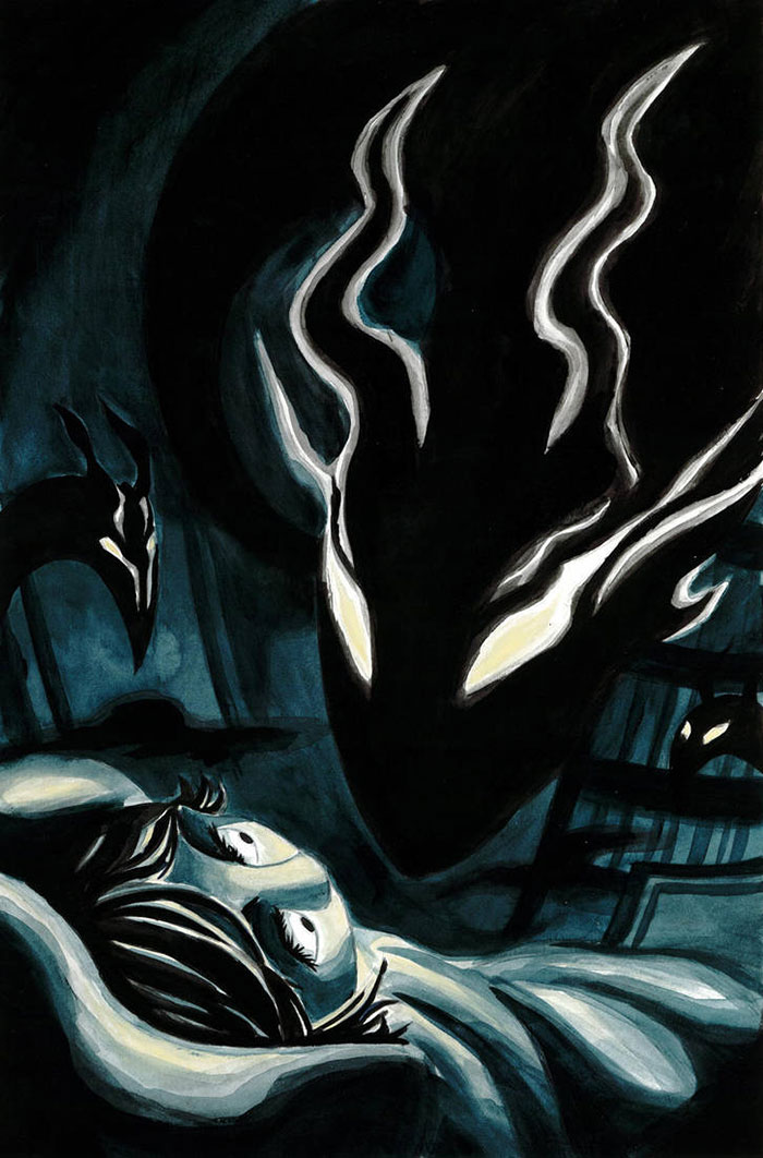 Drawing For My Illustration Class. The Assignment Was To Pick An Article And Do An Illustration For It. I Chose An Article On Sleep Paralysis