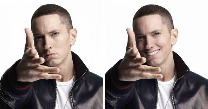 Guy Makes Eminem ‘Smile’ By Photoshopping His Pics And They Look Better Now (14 Pics)