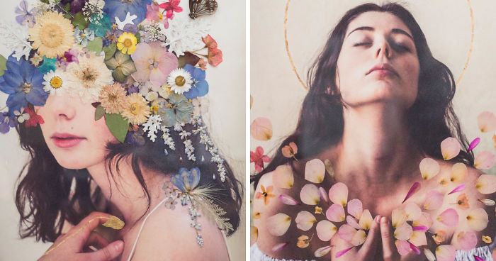 I Created Pressed Flower Portraits For Mental Health Awareness