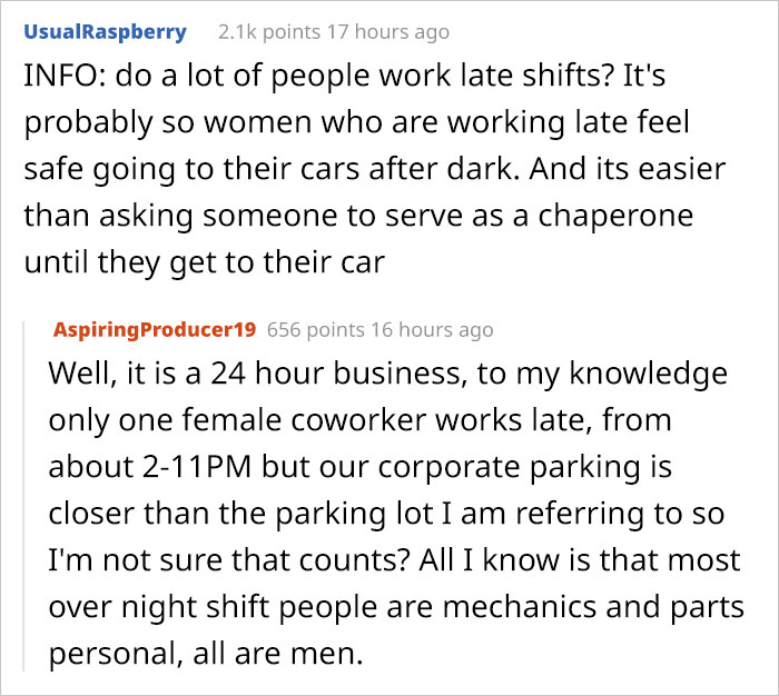 People Are Explaining Why "Female Only" Parking Spaces Exist After This Guy Points Out It's Not Equal