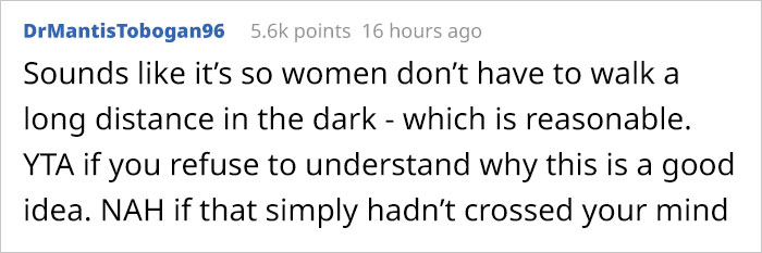 People Are Explaining Why "Female Only" Parking Spaces Exist After This Guy Points Out It's Not Equal People Are Explaining Why "Female Only" Parking Spaces Exist After This Guy Points Out It's Not Equal