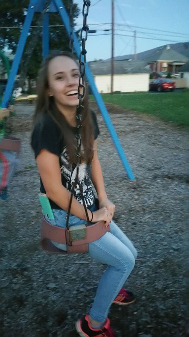 What Do You Do When One Of Your 16 Year Olds Gets Stuck In The Baby Swing At The Park?