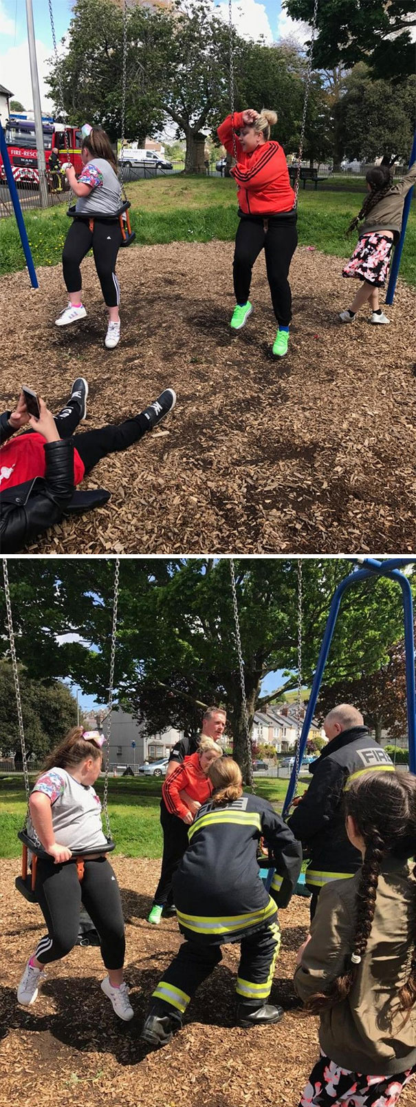 This Woman And Her 11-Year-Old Niece Got Stuck In A Leicester Playground