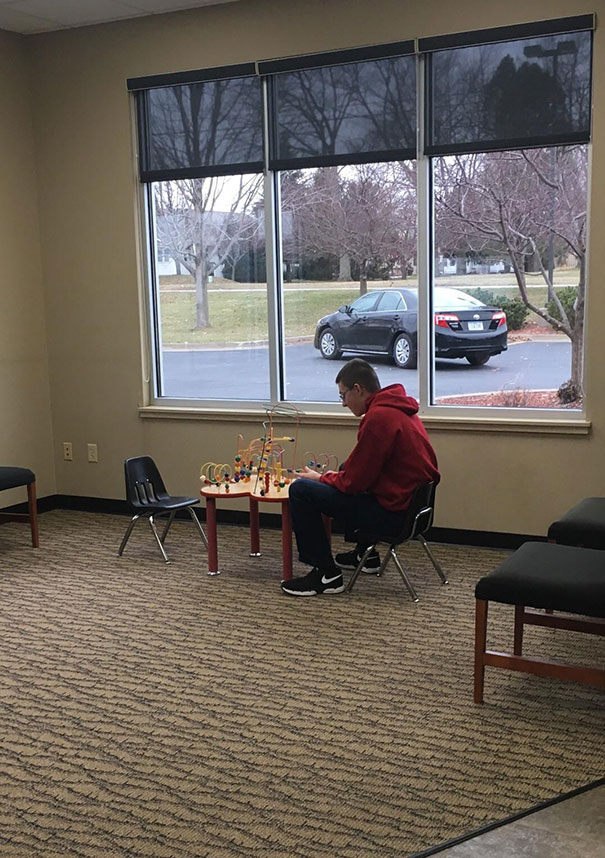 Went To The Bank Today To Cash A Check, Needless To Say My Boyfriend Got Bored