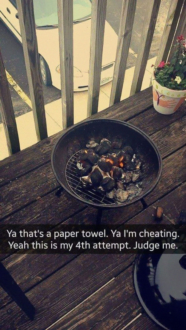 Woman Sets Out To Grill Some Tasty Burgers On Charcoal, Fails Hilariously