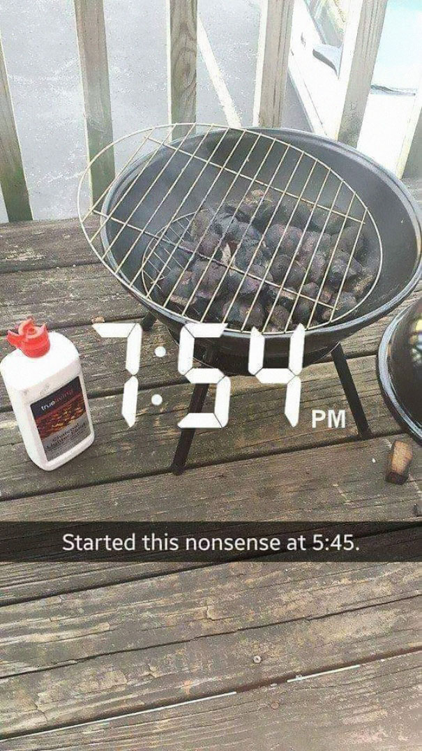 Woman Sets Out To Grill Some Tasty Burgers On Charcoal, Fails Hilariously