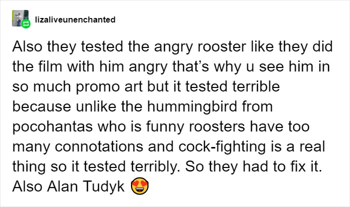 Someone Asked Why Disney Dumbed Down Moana's Rooster And One Tumblr User Gave The Perfect Answer Someone Asked Why Disney Dumbed Down Moana's Rooster And One Tumblr User Gave The Perfect Answer