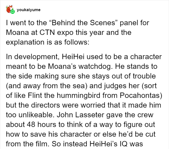 Someone Asked Why Disney Dumbed Down Moana's Rooster And One Tumblr User Gave The Perfect Answer Someone Asked Why Disney Dumbed Down Moana's Rooster And One Tumblr User Gave The Perfect Answer