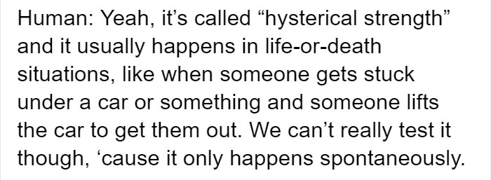 Someone Points Out That Humans Are Capable Of Hysterical Strength And People Share Stories Someone Points Out That Humans Are Capable Of Hysterical Strength And People Share Stories