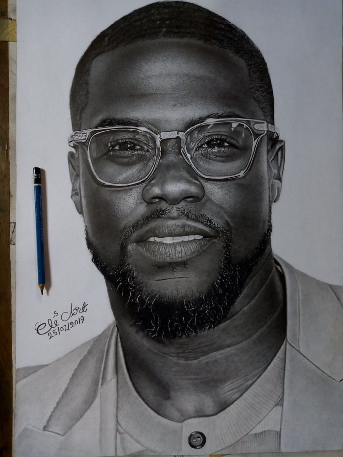 Talented Young Artist Draws Incredibly Realistic Portrait Of Kevin Hart, Can't Believe He Actually Responds On Twitter Talented Young Artist Draws Incredibly Realistic Portrait Of Kevin Hart, Can't Believe He Actually Responds On Twitter
