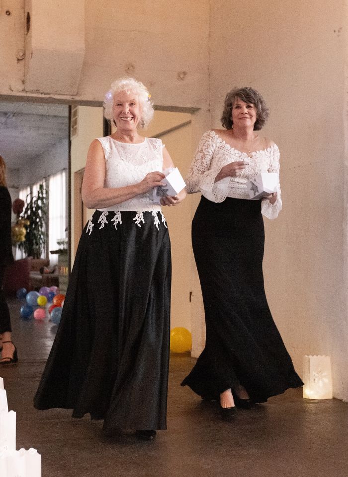 Couple Has An "Unusual" Wedding Where Guests Get To Wear Their Old Bridal Dresses Again