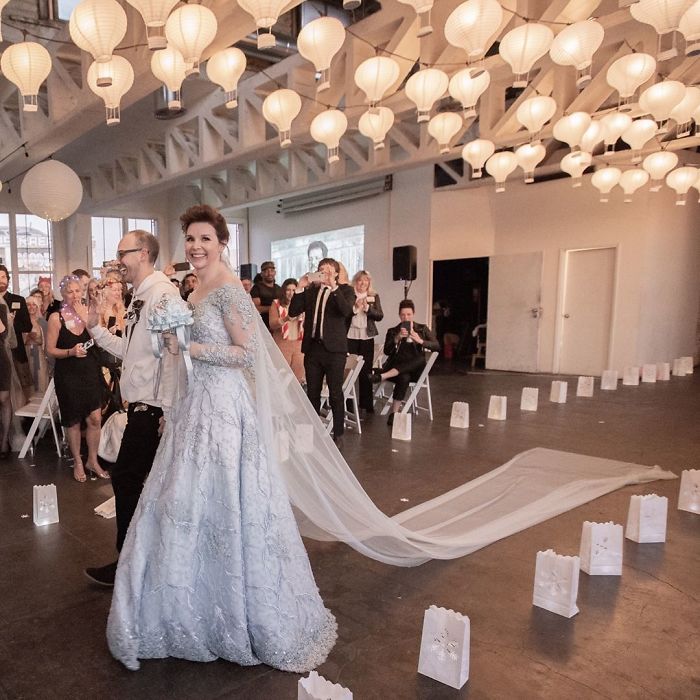 Couple Has An "Unusual" Wedding Where Guests Get To Wear Their Old Bridal Dresses Again