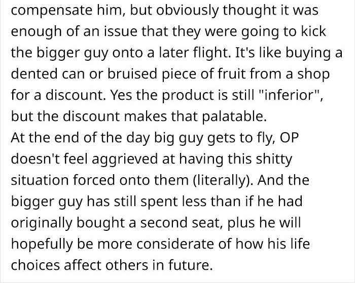Guy Asks If He's Wrong To Make Obese Man Pay Him $150 For Taking Up Part Of His Seat On A 5-Hour Flight Guy Asks If He's Wrong To Make Obese Man Pay Him $150 For Taking Up Part Of His Seat On A 5-Hour Flight