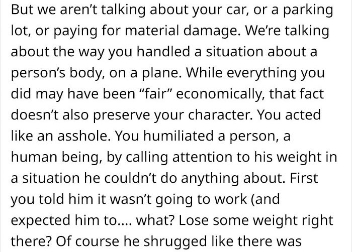 Guy Asks If He's Wrong To Make Obese Man Pay Him $150 For Taking Up Part Of His Seat On A 5-Hour Flight Guy Asks If He's Wrong To Make Obese Man Pay Him $150 For Taking Up Part Of His Seat On A 5-Hour Flight