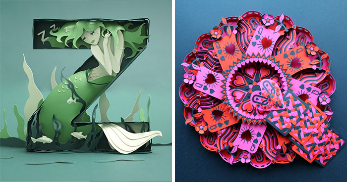 26 Artists Were Challenged To Create The Whole Alphabet, One Unique Paper Letter Each
