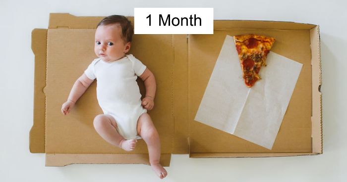 Mom Documents Her Baby’s Growth During His First 12 Months Using Pizza Slices With Different Toppings