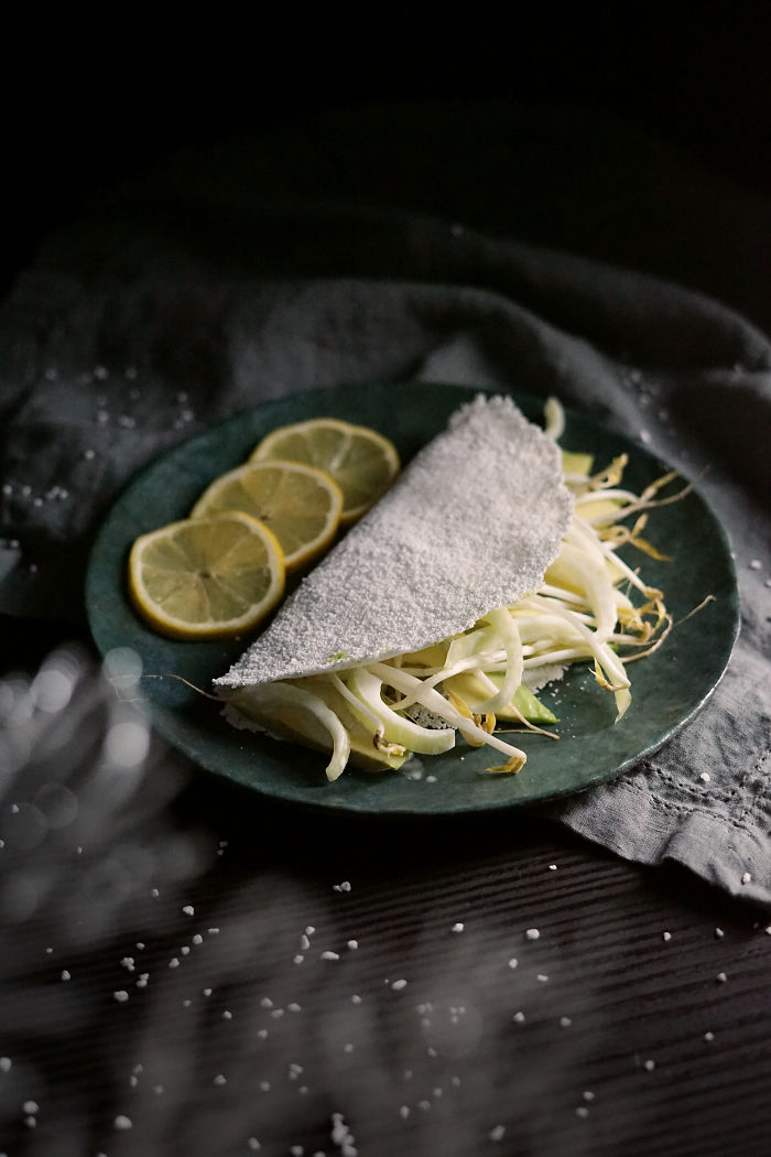 Snow White Crepe With Smoked Trout