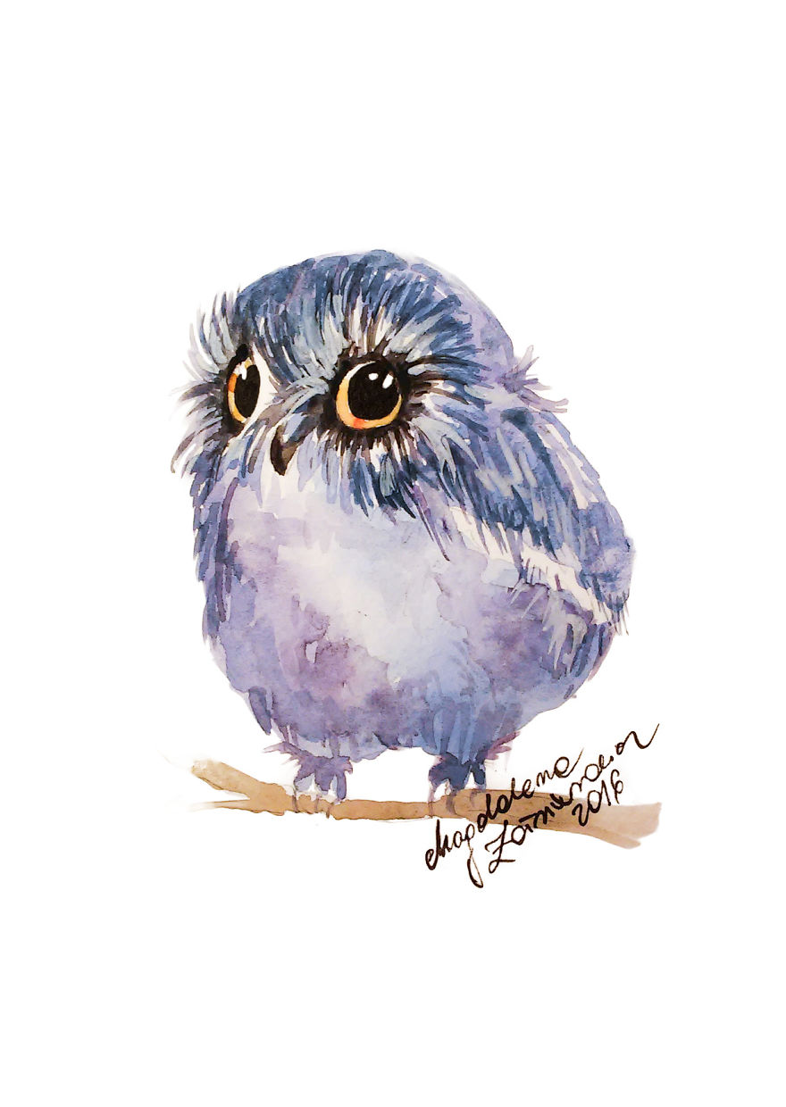 I Paint Tiny, Cute Owls On A Daily Basis And Can't Stop (17 Illos)