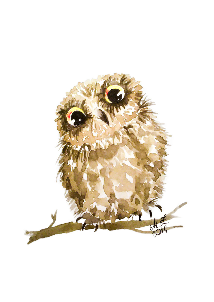 I Paint Tiny, Cute Owls On A Daily Basis And Can't Stop (17 Illos)