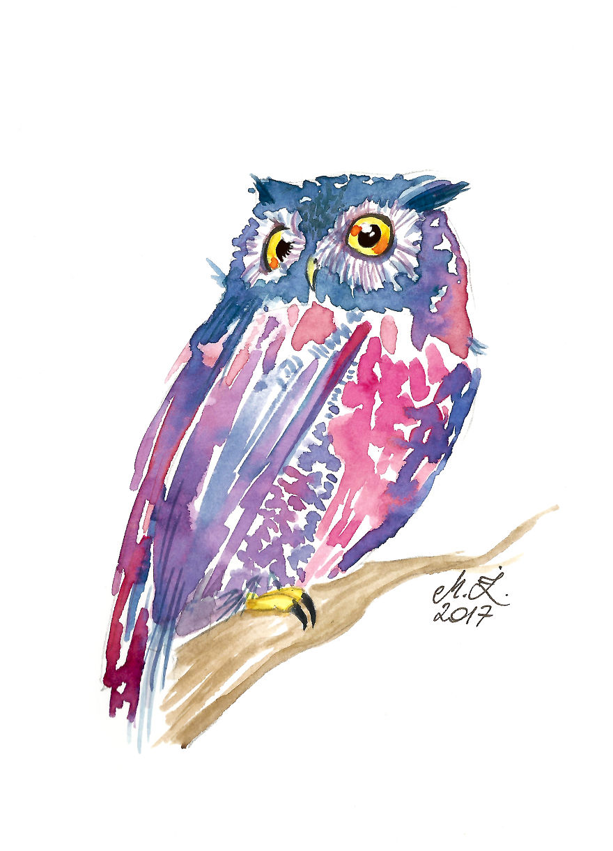 I Paint Tiny, Cute Owls On A Daily Basis And Can't Stop (17 Illos)