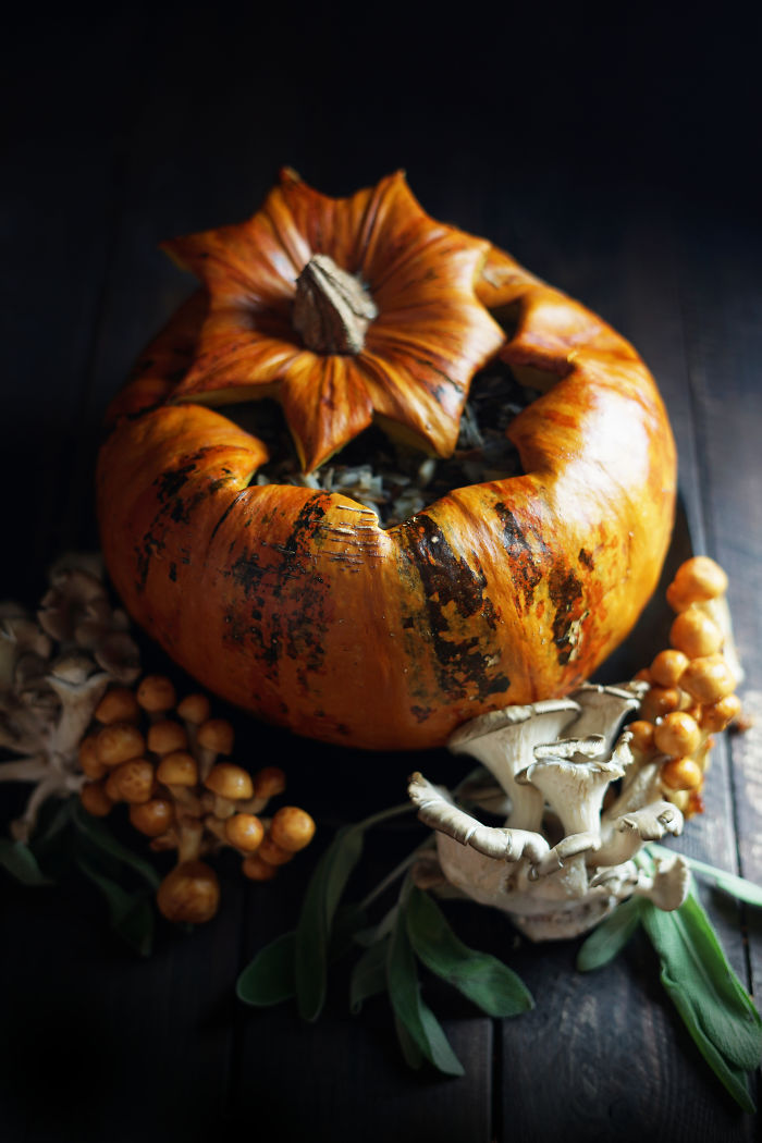 Vegetarian Mushroom And Wild Rice Pumpkin