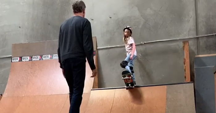 Tony Hawk’s Daughter Overcoming Her Fear In Real Time