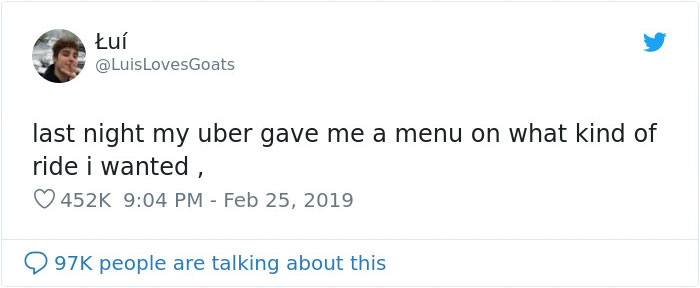 This Uber Driver Gives Passengers A Menu Of 5 Ride Types They Can Choose From This Uber Driver Gives Passengers A Menu Of 5 Ride Types They Can Choose From