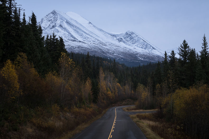 Dusk Drives Through Northern Bc
