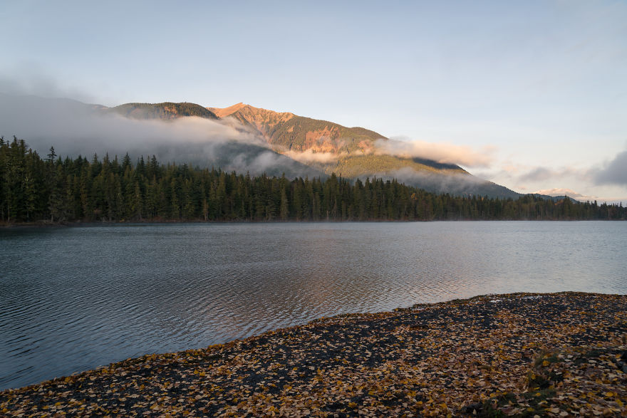 Lakeside Morning Views At An Unnamed Lake In Bc