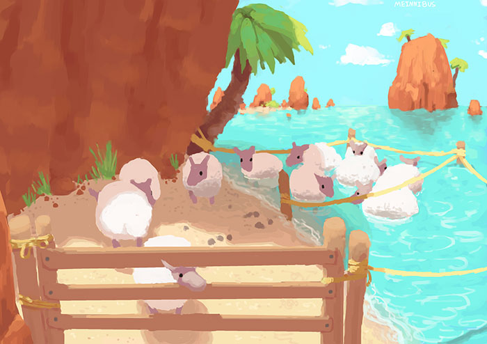 I Had A Dream About Tropical, Waterproof Sheep. I Decided To Paint It